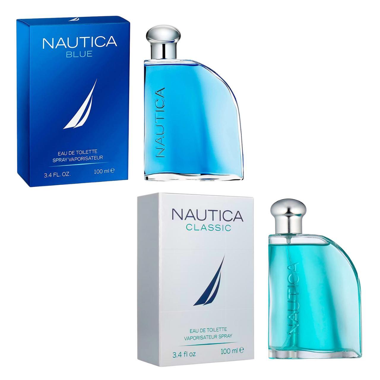 paquete de perfume 2x1 nautica blue + classic 100ml adt hombre