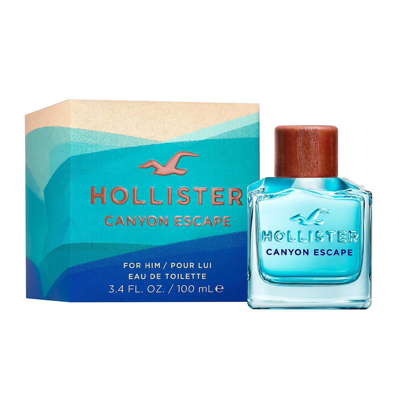 perfume hollister canyon escape 100ml agua de tocador hombre