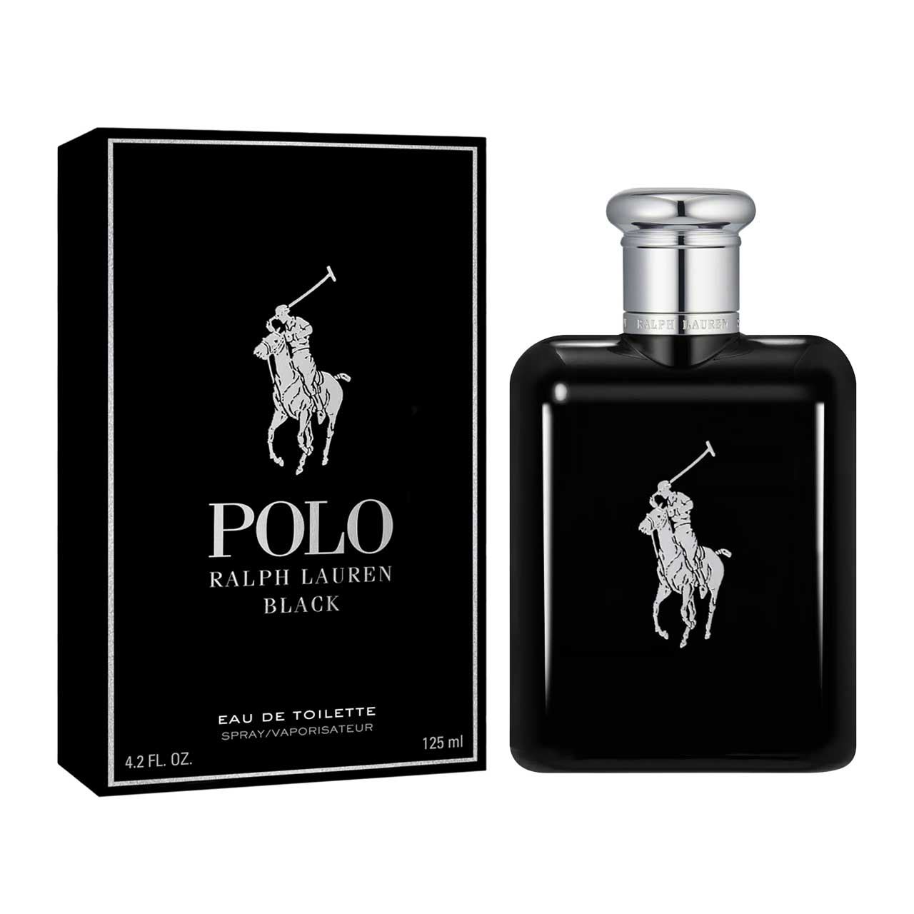 perfume polo black agua de tocador 125ml hombre