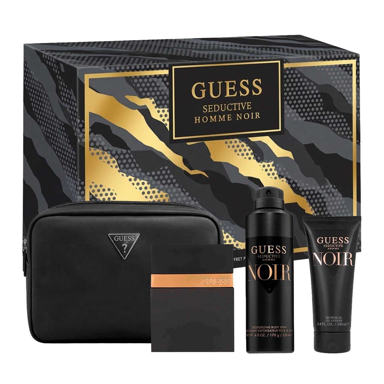 set guess seductive noir de 4pzs hombre
