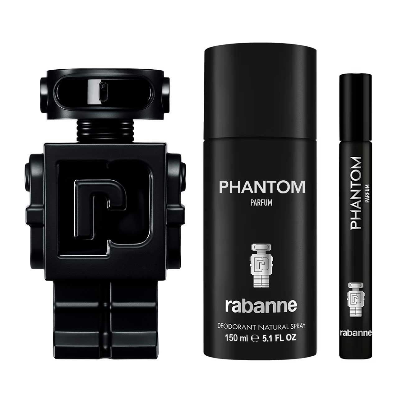 set phantom parfum metal de 3pzas hombre 3