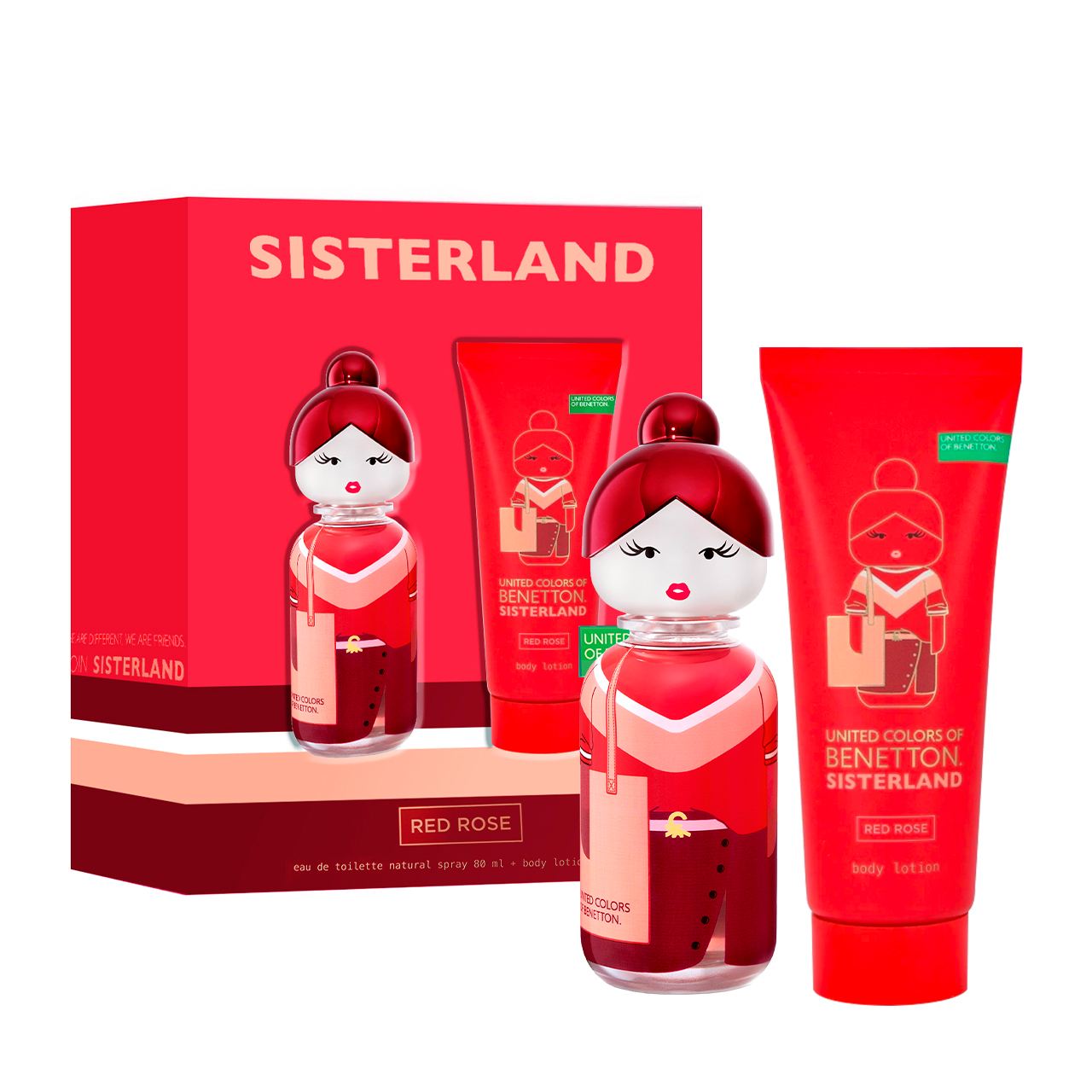 set sisterland red rose de 2pzs dama