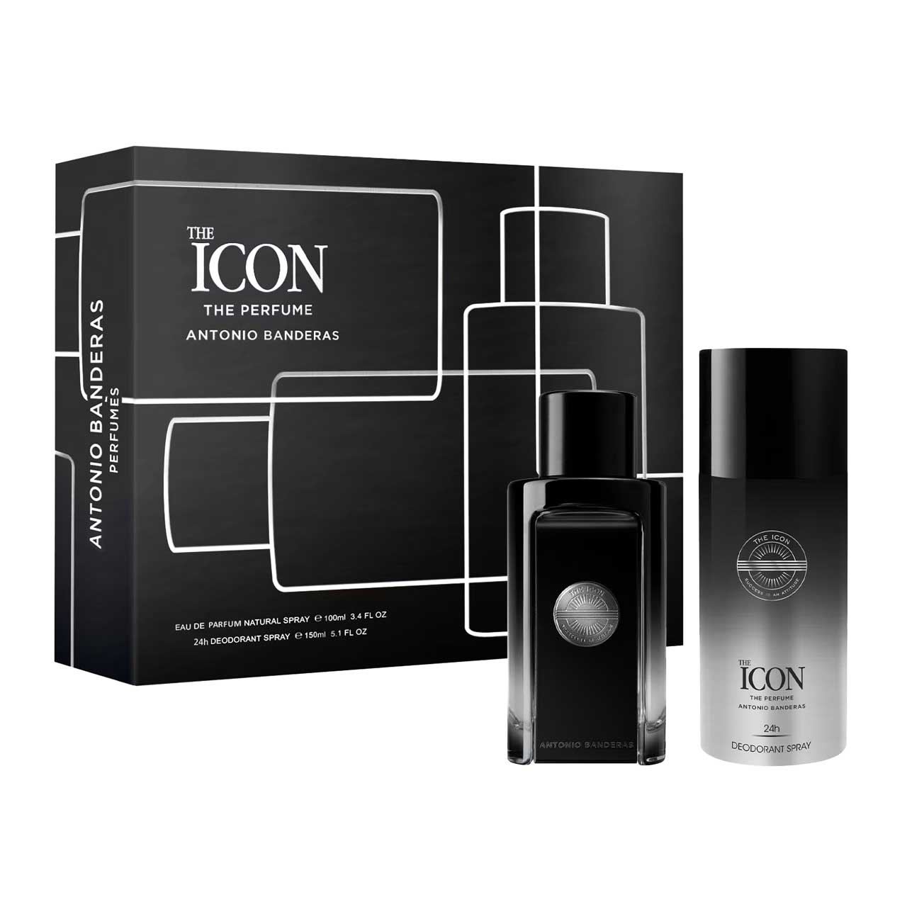 set the icon parfum de 2pzs hombre