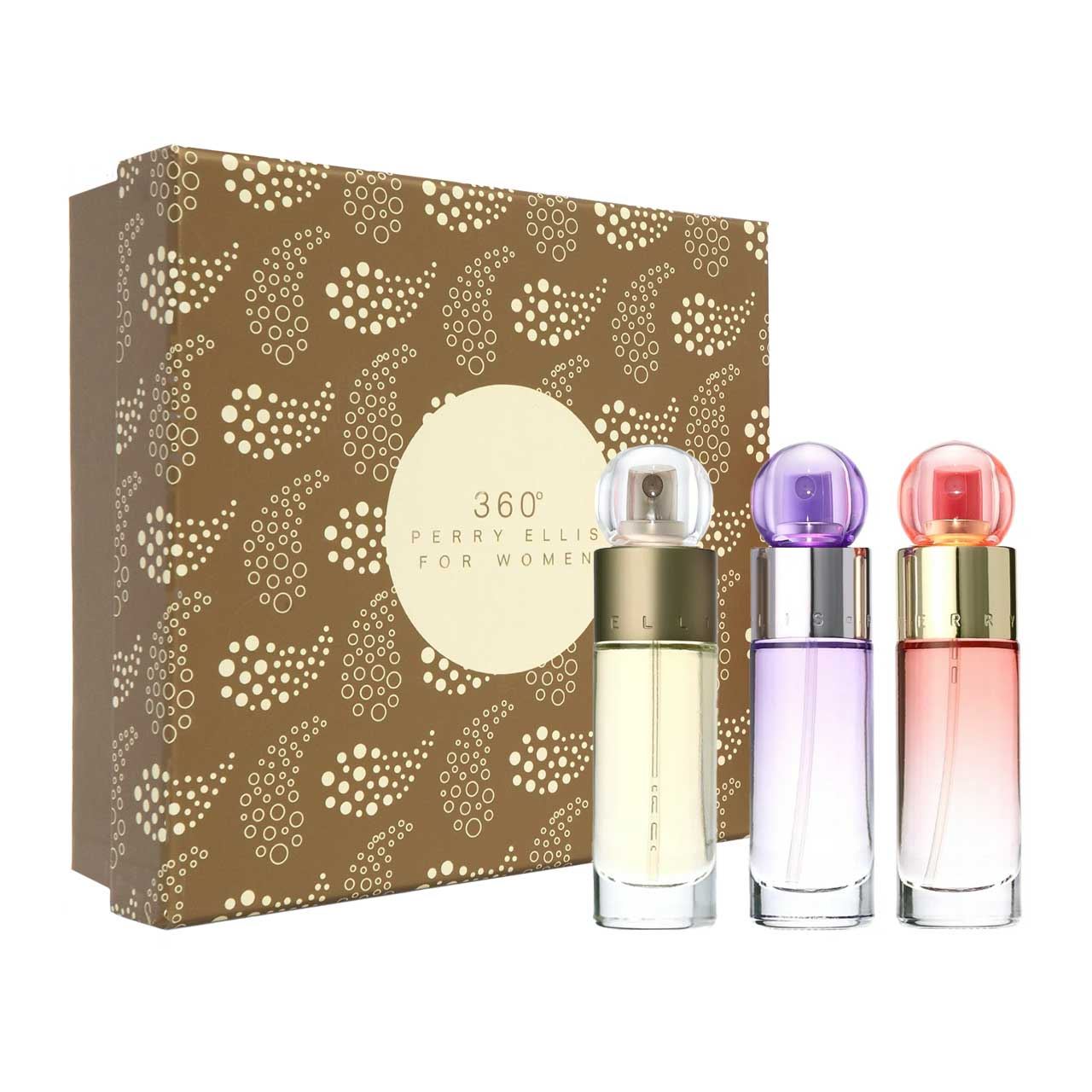 set trio 360+360 coral+360 purple de 3pzs dama
