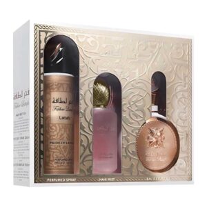 set arabe lattafa fakhar rose de 3pzs dama