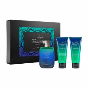 Set de Perfume Arabe Hawas Atlantis Agua de Perfume de 3pzs Unisex
